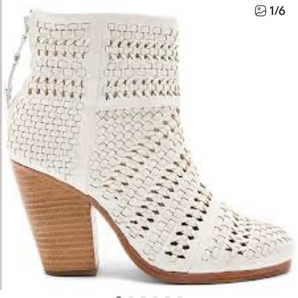Rag and Bones Cream Woven Ankle Booties